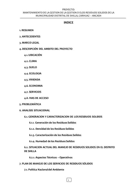 Gestion de residuos solidos shilla