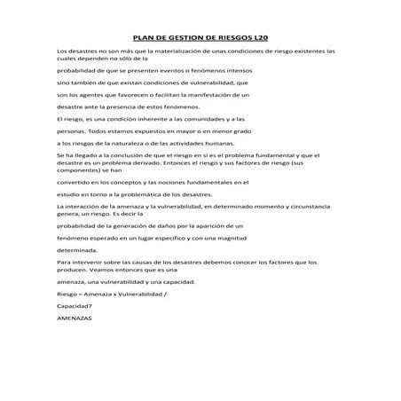 Gestion de riesgos l20