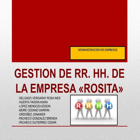 GESTIÓN DE RR.HH. DE LA PANIFICADORA "ROSITA"