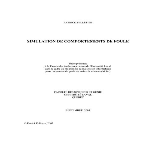 Simulation de comportements de foule