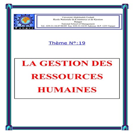 Gestion des ressources humaines www.cours-economie.com