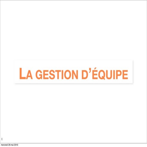 Gestion d'équipe