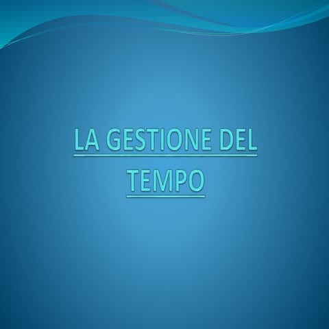 Gestione del tempo