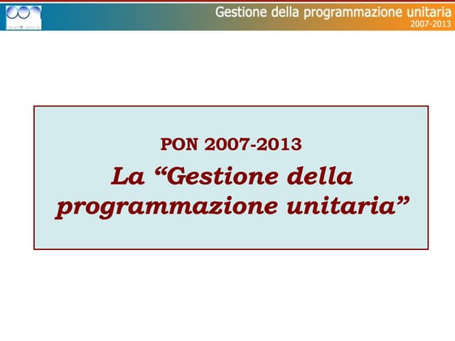 Gestione interventi Progetti PON Sc...