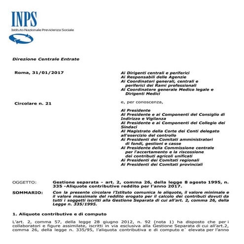 Gestione separata 2017