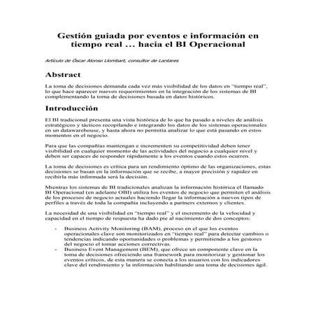 Gestion Guiada Eventos Hacia Bi Operacional