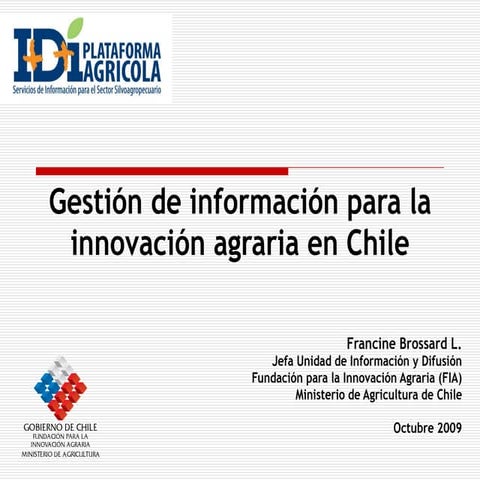 Gestión de información para la innovación agraria en Chile