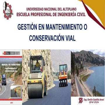 GESTIÓN MANTENIMIENTO O CONSERVACIÓN VIAL