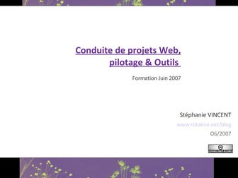 Conduite de projets Web, pilotage & Outils