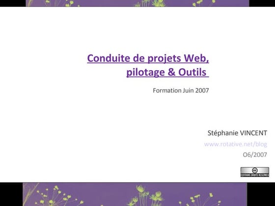 Conduite de projets Web, pilotage & Outils