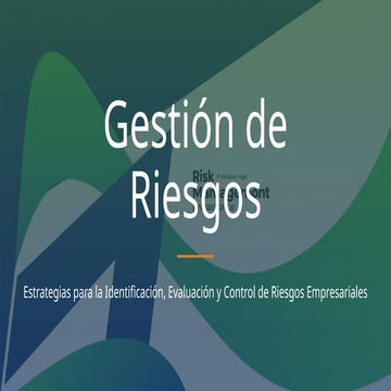 Gestión de Riesgos y Oportunidades | PPTX