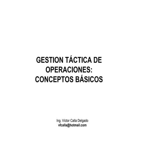 Gestion tactica de operaciones
