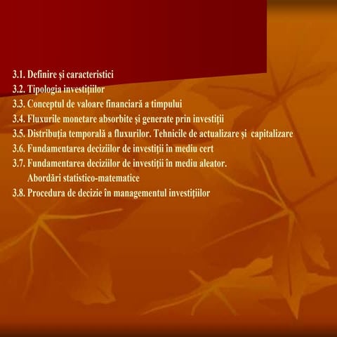Gestiunea financiar contabila 3 - Gestiunea investitiilor