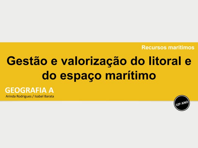 Gestão e valorização do litoral e d...