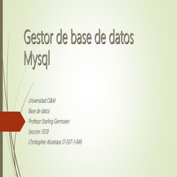 Gestor de base de datos