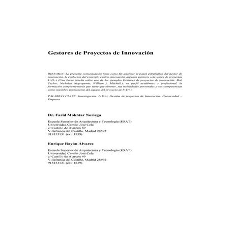 Gestores de Proyectos de Innovacion