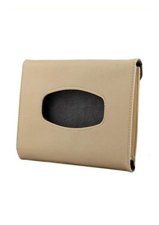 get precauti Car Sun Visor PU Leather Tissue Box Car Napkin Tissue Holder Handy Paper Napkin Holder Clip Auto Clip Holder Storage Pocket Car Vehicle Accessories
