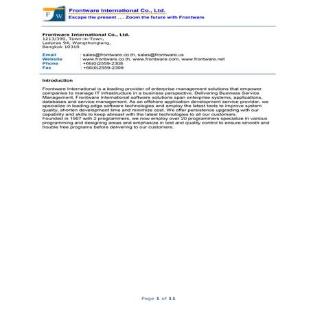 Get To Know Frontware International