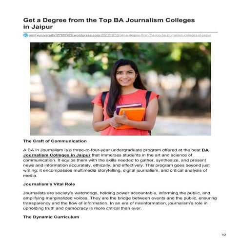 Get a Degree from the Top BA Journalism Colleges in Jaipur