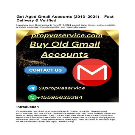 Get Aged Gmail Accounts (2013–2024) – Fast Delivery & Verified.docx