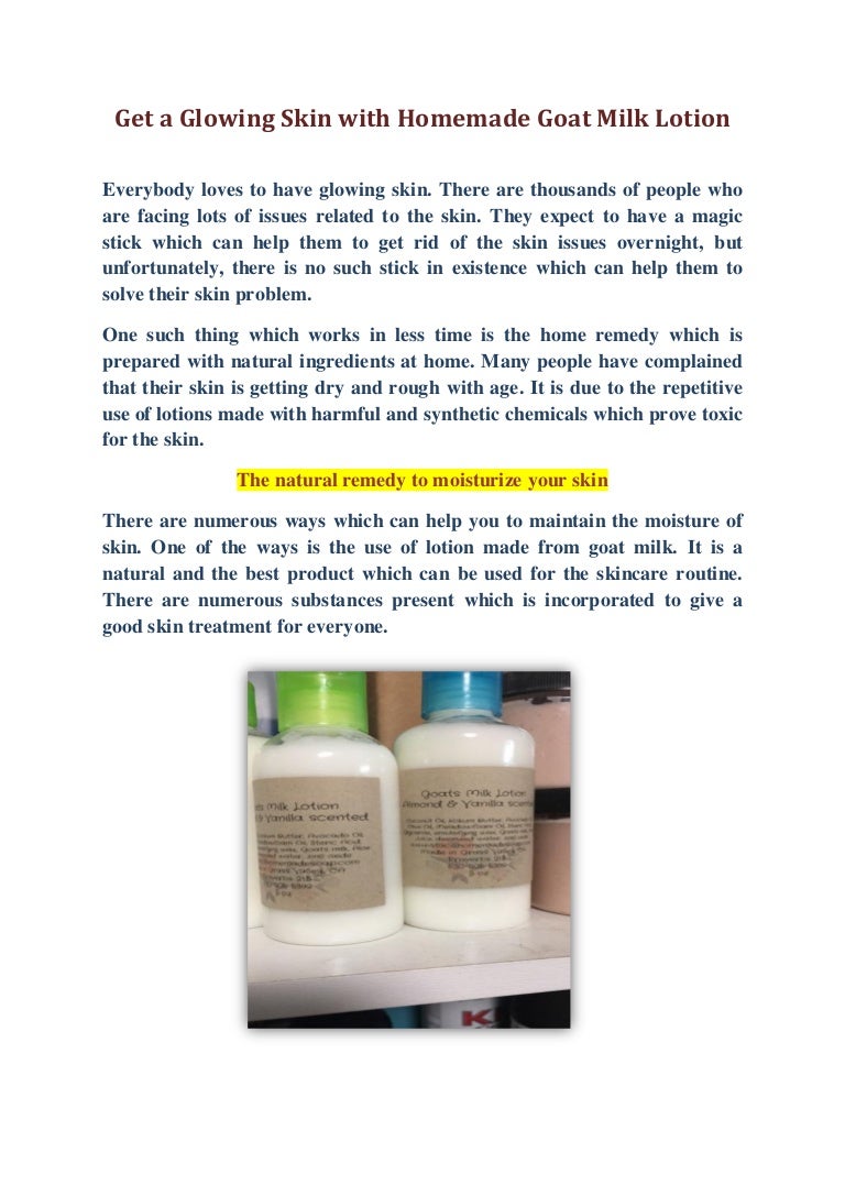 homemade goat milk lotion