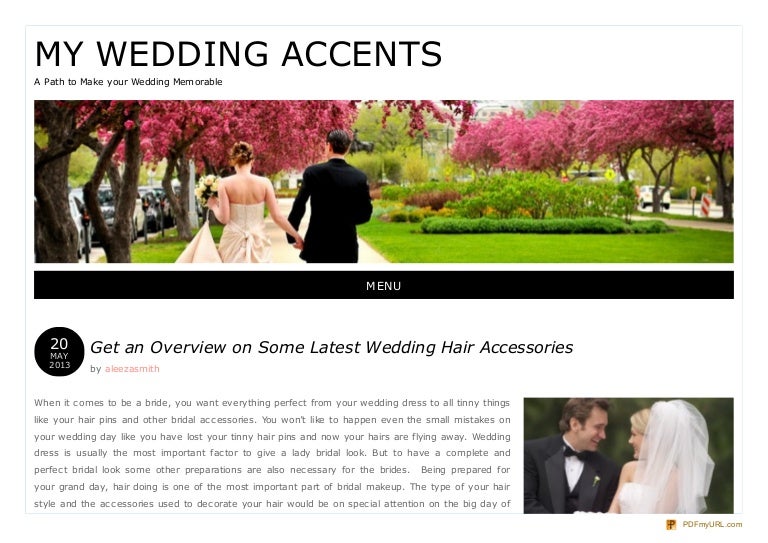 Get An Overview On Some Latest Wedding Hair Accessories