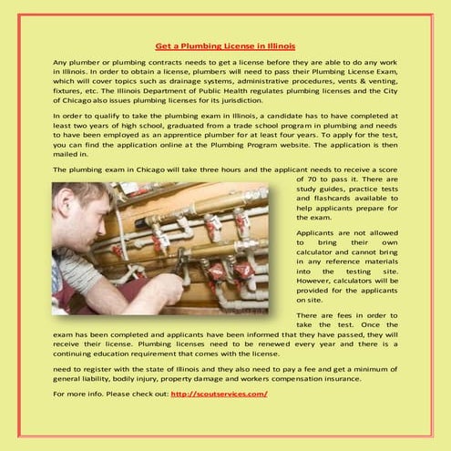 Get a plumbing license in illinois | PDF