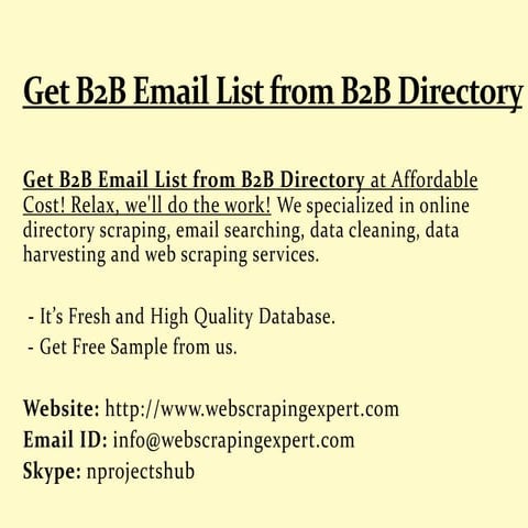 Get B2B Email List from B2B Directory