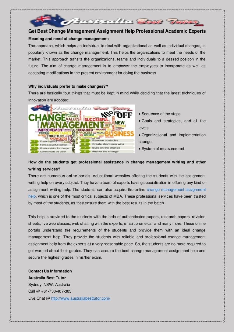 Change management assignment sample image