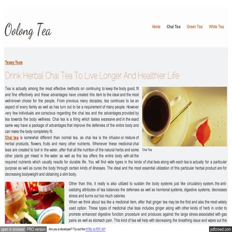 Organic Tea Ingredients | PDF