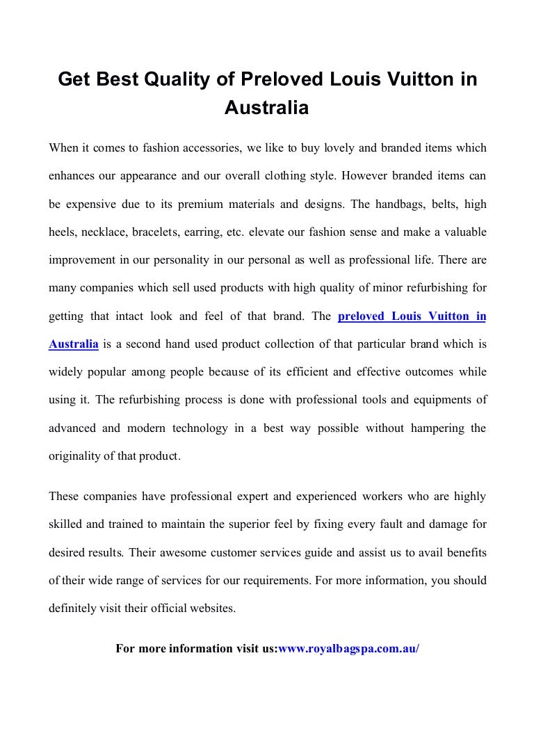 second hand louis vuitton australia
