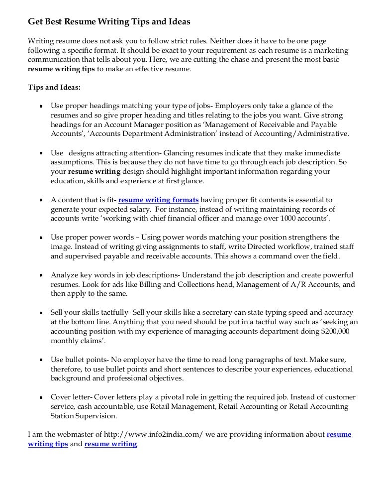 best resume writing tips