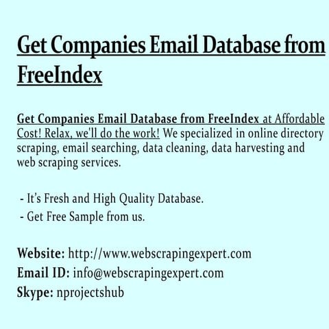 Get Companies Email Database from FreeIndex