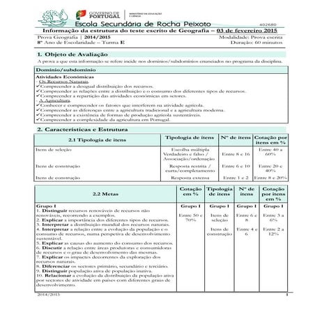 Ge teste 5_11ºpna esrp | PDF