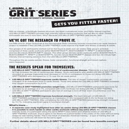 Les Mills GRIT - Getting Started Brochure | PDF