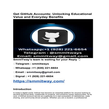 Get GitHub Accounts_ Unlocking Educational Value and Everyday Benefits.docx