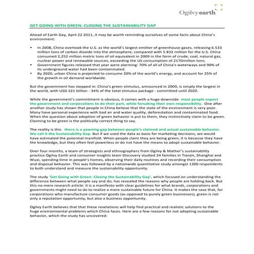 Get Going With Green: Executive Summary (China)