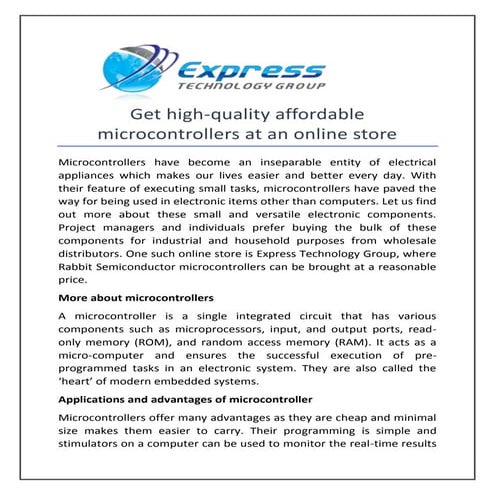 Get high-quality affordable microcontrollers at an online store.pdf