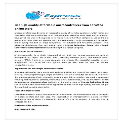 Get high-quality affordable microcontrollers from a trusted online store.pdf