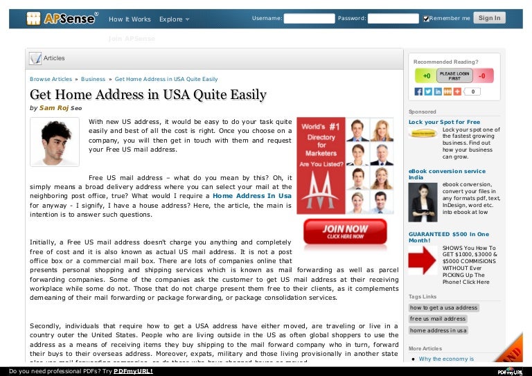 Get home address in usa quite easily