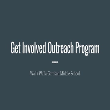 Get involved outreach program