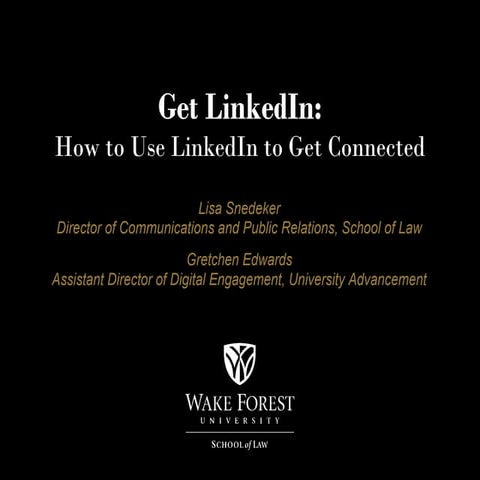 Get LinkedIn: How to use LinkedIn to Get Connected