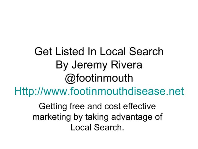 Get Listed In Local Search