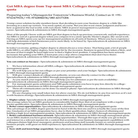 Get mba degree from top most mba colleges through management quota