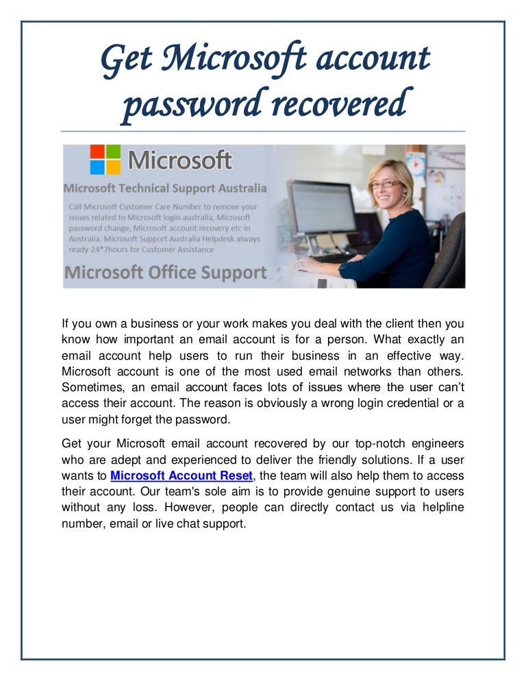 Get Microsoft Account Password Recovered