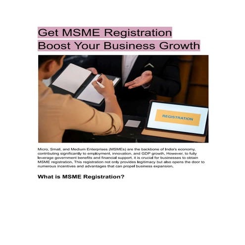 Get MSME Registration Boost Your Business Growth.pdf