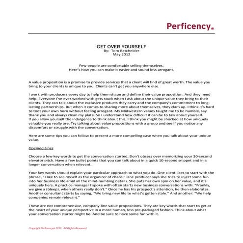 Get over yourself   by tom batchelder