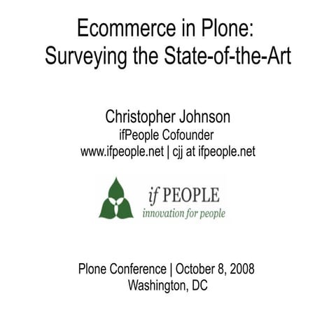 Plone eCommerce: Surveying the State of the Art