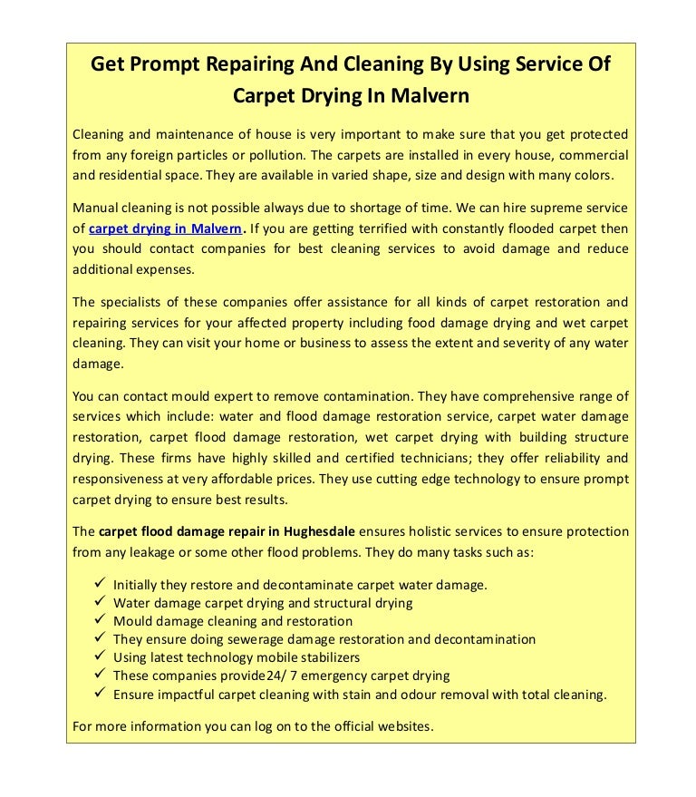 Get Prompt Repairing And Cleaning By Using Service Of Carpet Drying I