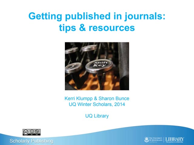 Getting Published: Tips and Resources